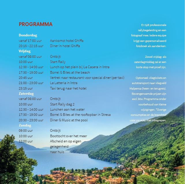 Rally Lago Maggoire 21 t/m 24 september 2023